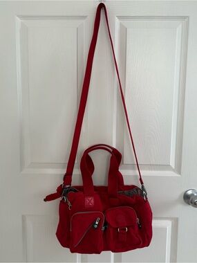 Kipling Red Crossbody Shoulder Bag with Dual Handles